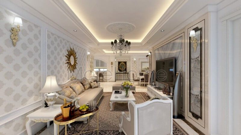 Kệ ti vi tân cổ điển ấn tượng hơn khi được tích hợp với chức năng như là chiếc kệ decor trang trí đẹp mắt