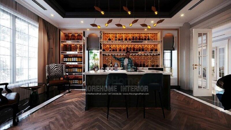 Sắp xếp quầy bar đẹp, sang trọng tại nhà.