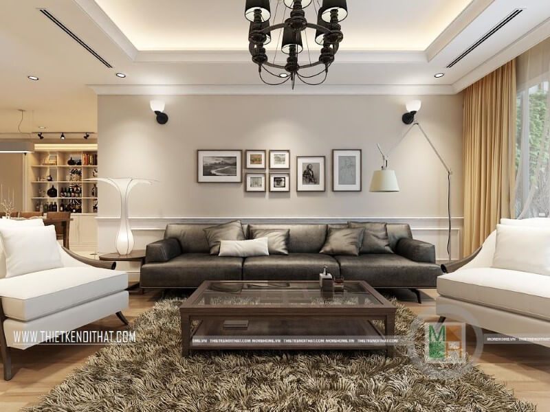 Mẫu sofa bọc da cao cấp cho phòng khách chung cư thêm sang trọng, đẳng cấp