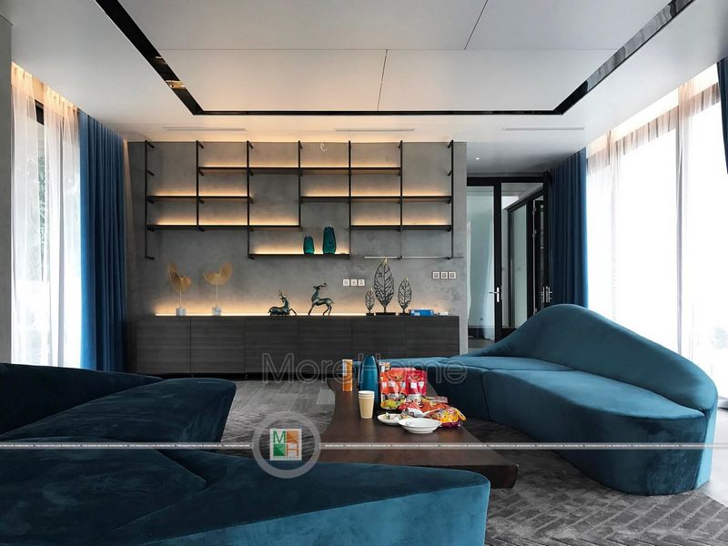 Bàn trang trí kiêm kệ decor 6 ngăn siêu rộng rãi cho phòng khách