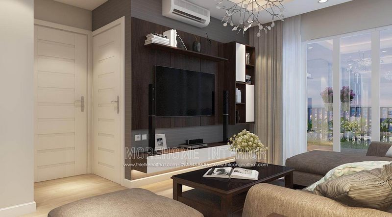 Gợi ý cửa gỗ Laminate cho phòng khách độc đáo MH02