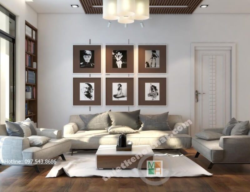 .
Những mảng tường đơn sắc đã không còn nữa, thay vào đó, kiến trúc sư đã lựa chọn thêm trang trí bằng cách treo những bức tranh canvas lạ mắt lên tường.