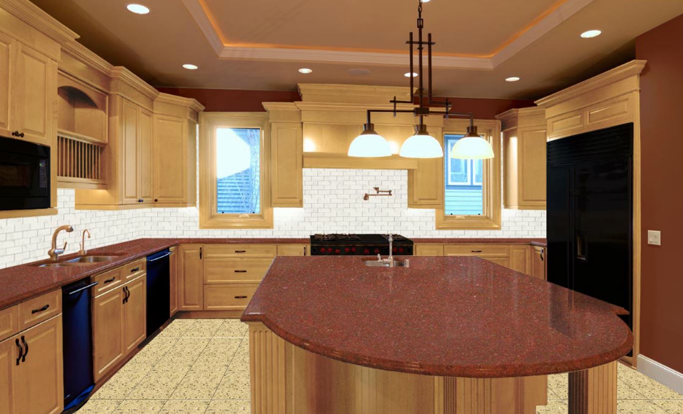 Thiết kế nội thất phòng bếp sang trọng với đá ốp mặt bếp đẹp Thiết kế nội thất phòng bếp sang trọng với đá ốp mặt bếp đẹp